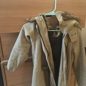Hooded Tan Trench Coat